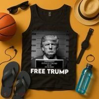 Free Trump Mug Shot Trump Not Guilty MugShot Tank Top thumb 4