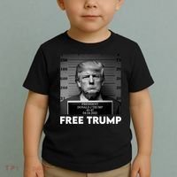Free Trump Mug Shot Trump Not Guilty MugShot Toddler T-Shirt thumb 2