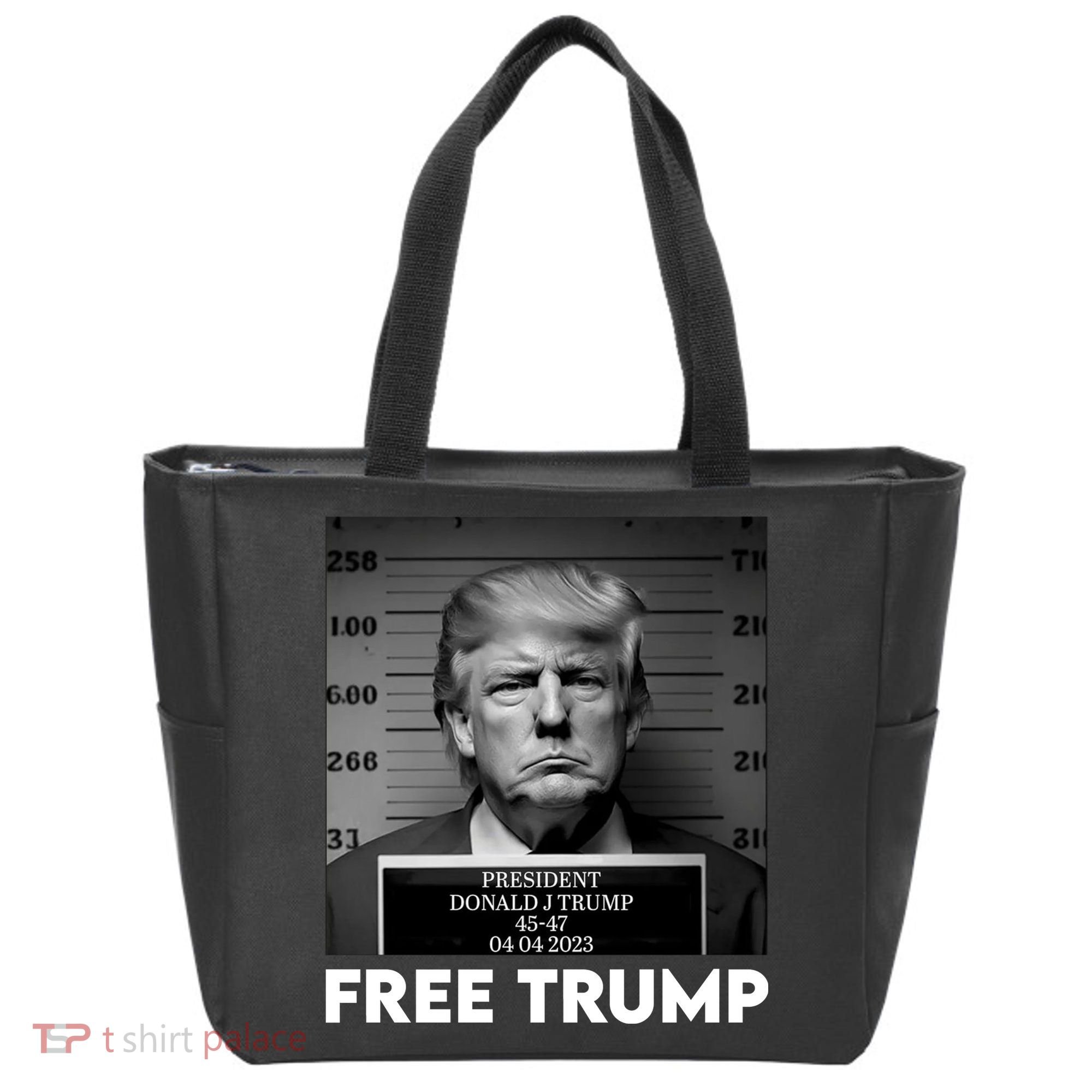 Free Trump Mug Shot Trump Not Guilty MugShot Tote Bag