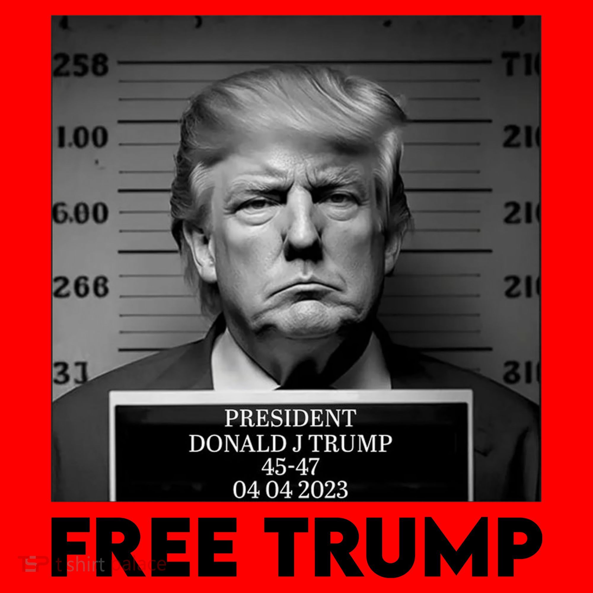 Free Trump Mug Shot Trump Not Guilty MugShot Santa Hat