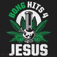 Funny THC Marijuana Stoner Cannabis Weed Bong Hits 4 Jesus Women's Sweatshirt thumb 2