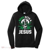 Funny THC Marijuana Stoner Cannabis Weed Bong Hits 4 Jesus Women's Hoodie thumb 0