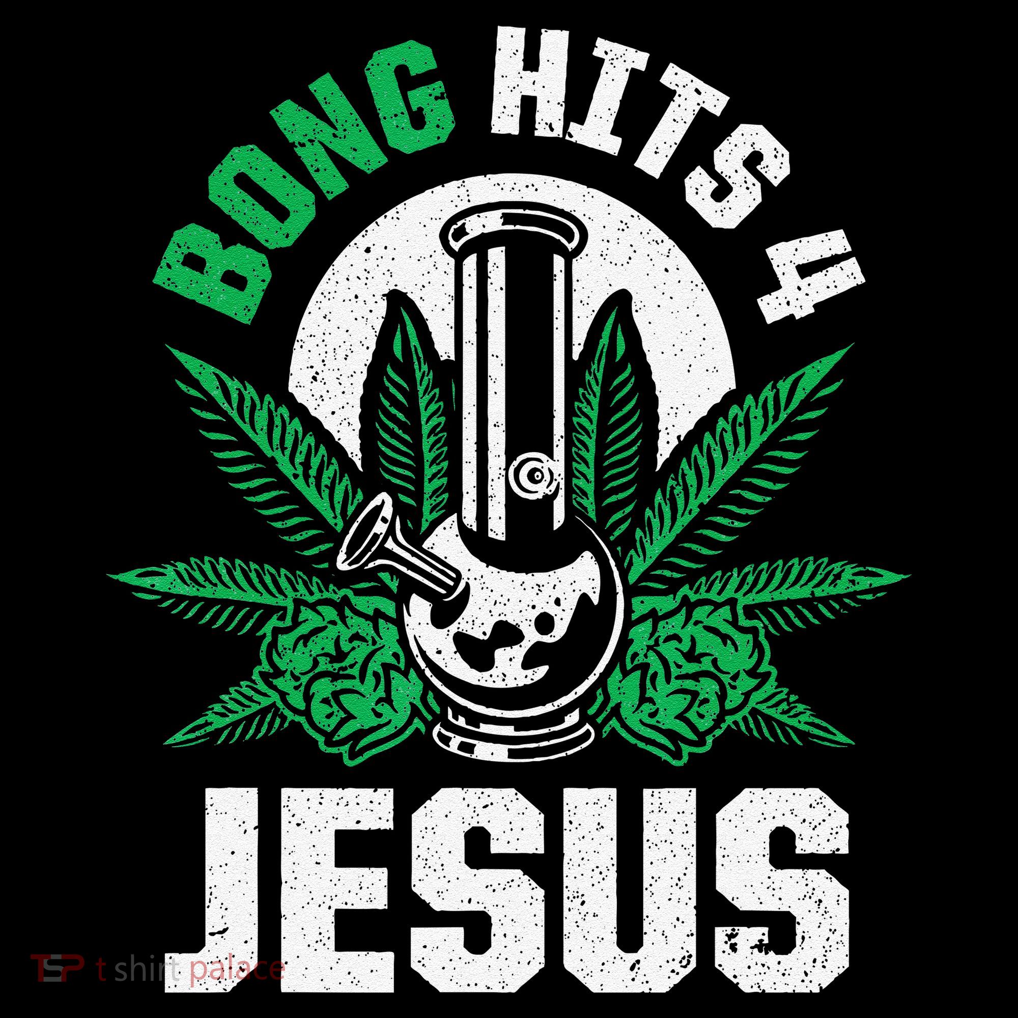 Funny THC Marijuana Stoner Cannabis Weed Bong Hits 4 Jesus Women's Hoodie