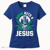 Funny THC Marijuana Stoner Cannabis Weed Bong Hits 4 Jesus Women's T-Shirt thumb 0
