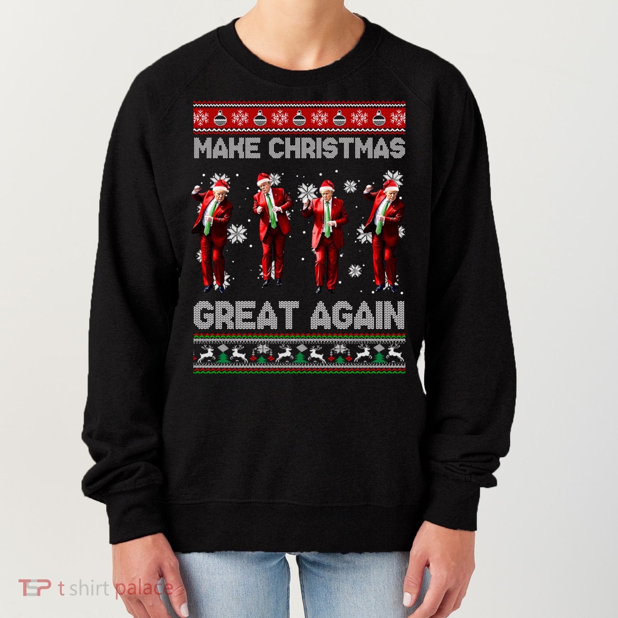 Funny Trump Make Christmas Great Again Ugly Christmas Sweater Xmas Women's Sweatshirt