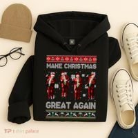 Funny Trump Make Christmas Great Again Ugly Christmas Sweater Xmas Hoodie thumb 4