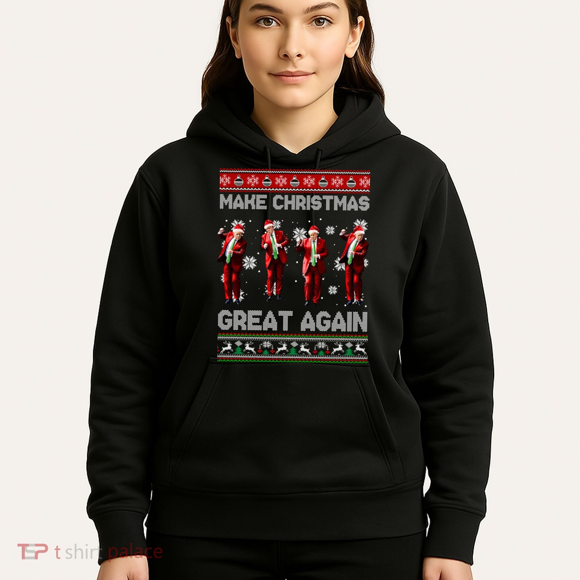 Funny Trump Make Christmas Great Again Ugly Christmas Sweater Xmas Hoodie