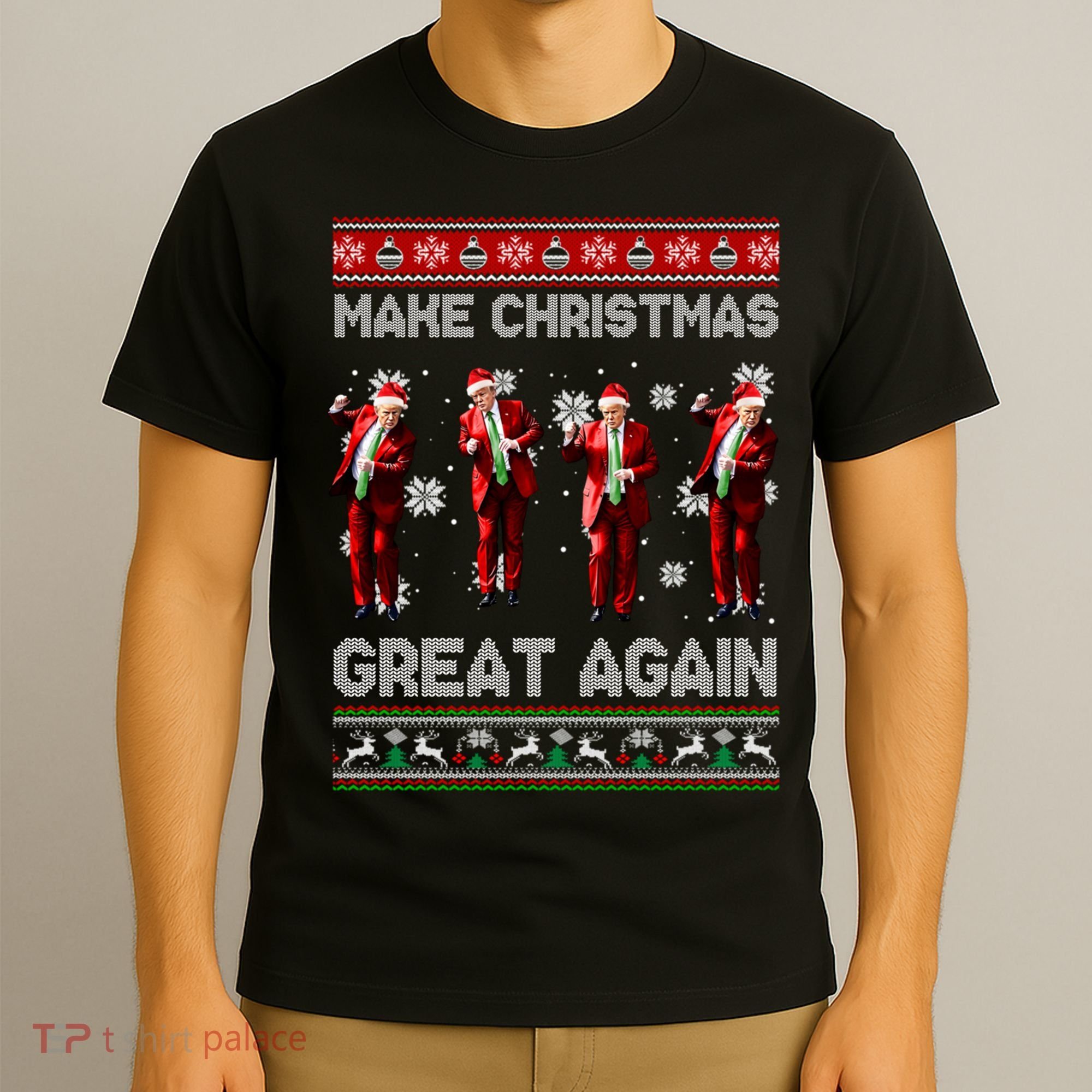 Funny Trump Make Christmas Great Again Ugly Christmas Sweater Xmas T-Shirt