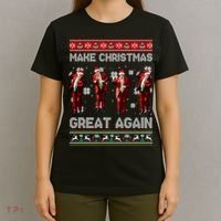 Funny Trump Make Christmas Great Again Ugly Christmas Sweater Xmas T-Shirt thumb 4