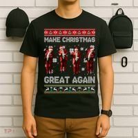 Funny Trump Make Christmas Great Again Ugly Christmas Sweater Xmas T-Shirt thumb 6