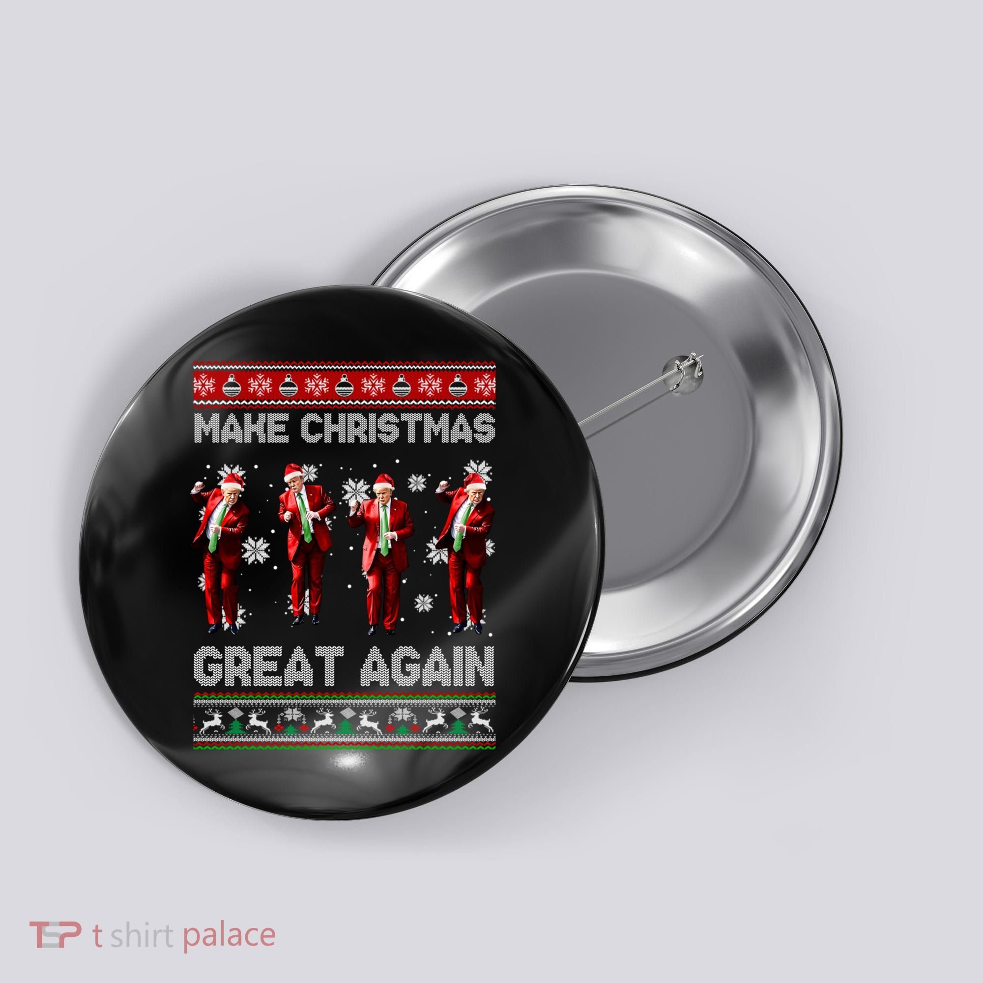 Funny Trump Make Christmas Great Again Ugly Christmas Sweater Xmas Button
