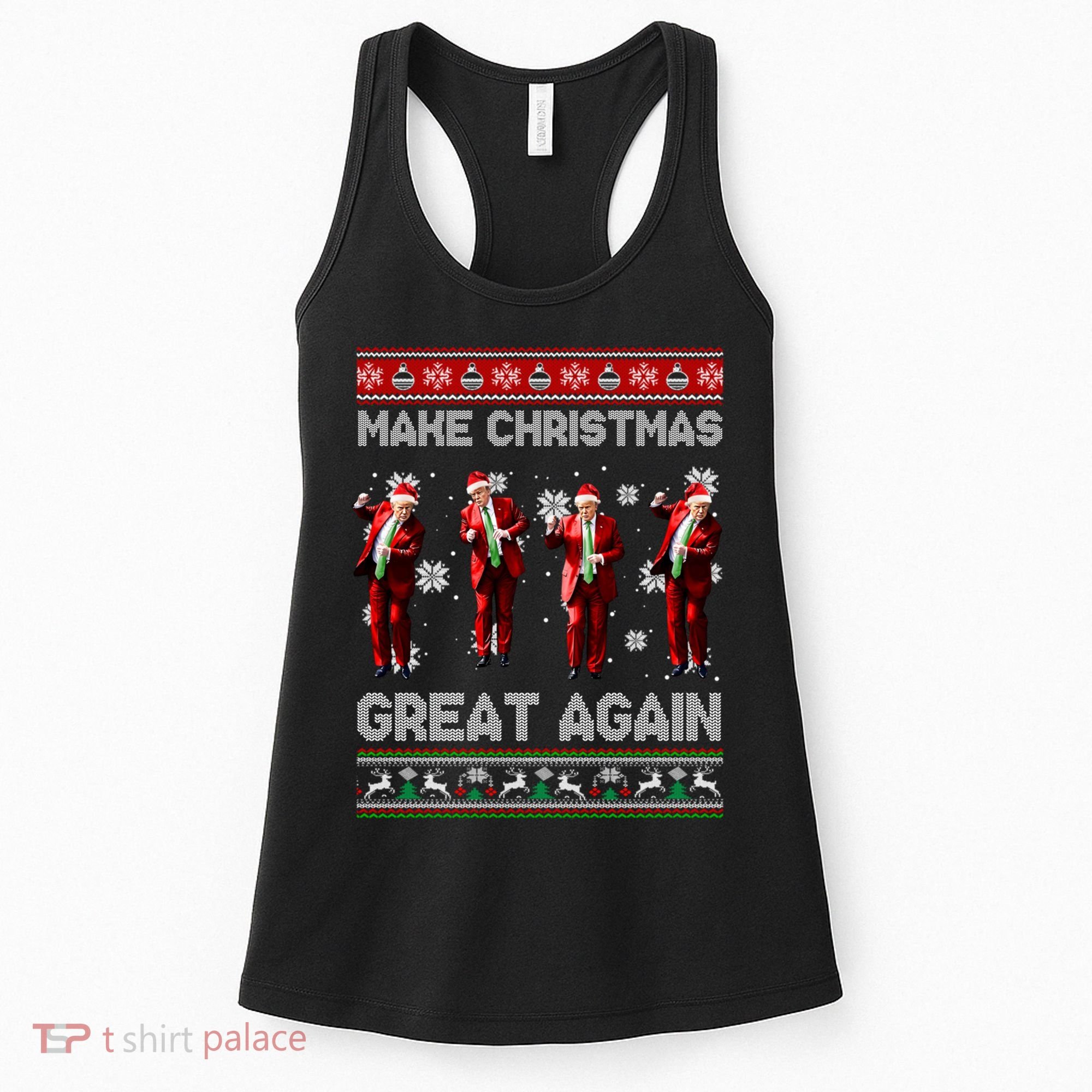 Funny Trump Make Christmas Great Again Ugly Christmas Sweater Xmas Women's Tank Top