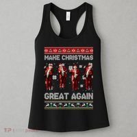 Funny Trump Make Christmas Great Again Ugly Christmas Sweater Xmas Women's Tank Top thumb 3