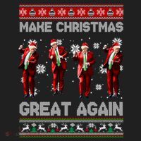 Funny Trump Make Christmas Great Again Ugly Christmas Sweater Xmas Hat thumb 2