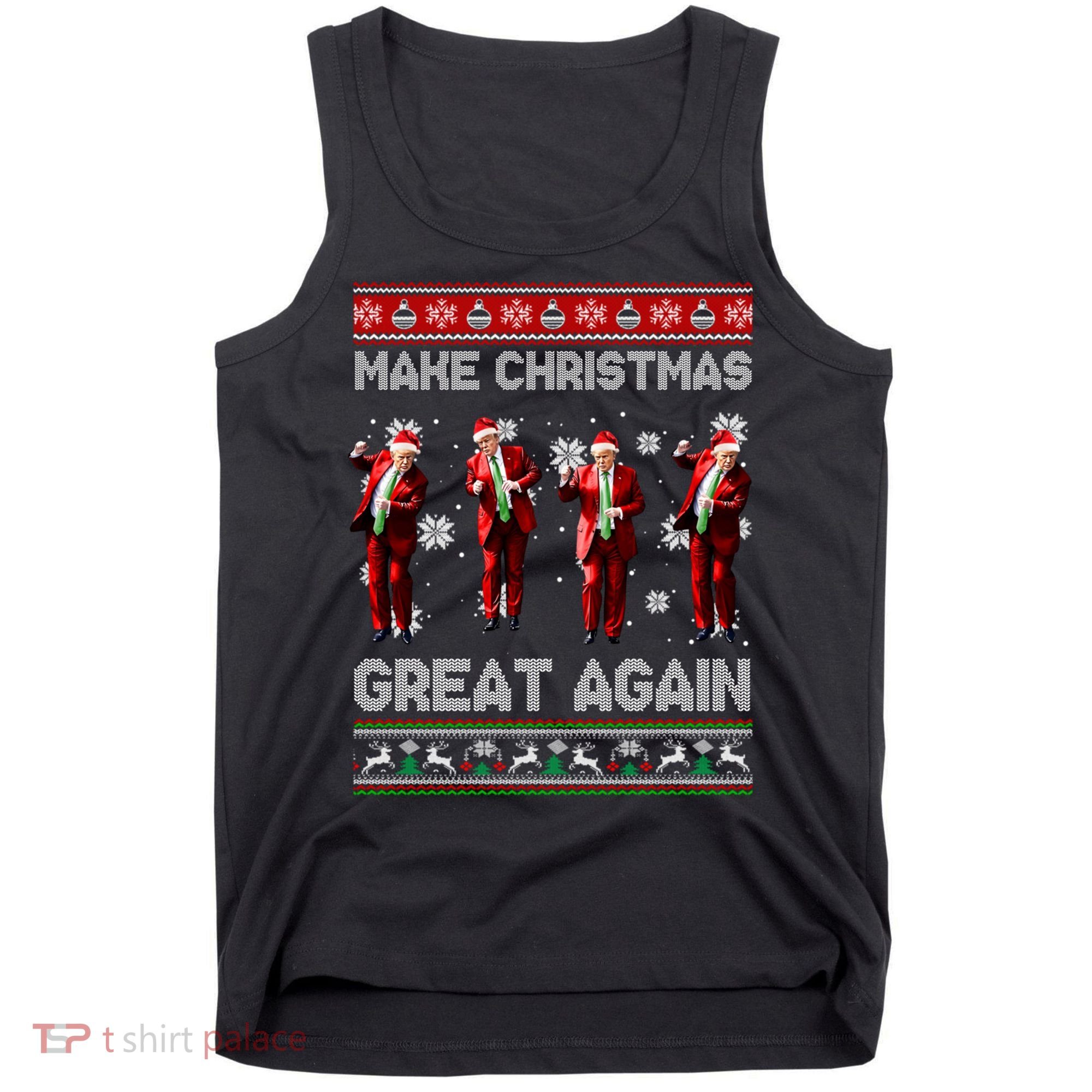 Funny Trump Make Christmas Great Again Ugly Christmas Sweater Xmas Tank Top