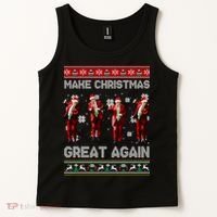 Funny Trump Make Christmas Great Again Ugly Christmas Sweater Xmas Tank Top thumb 2