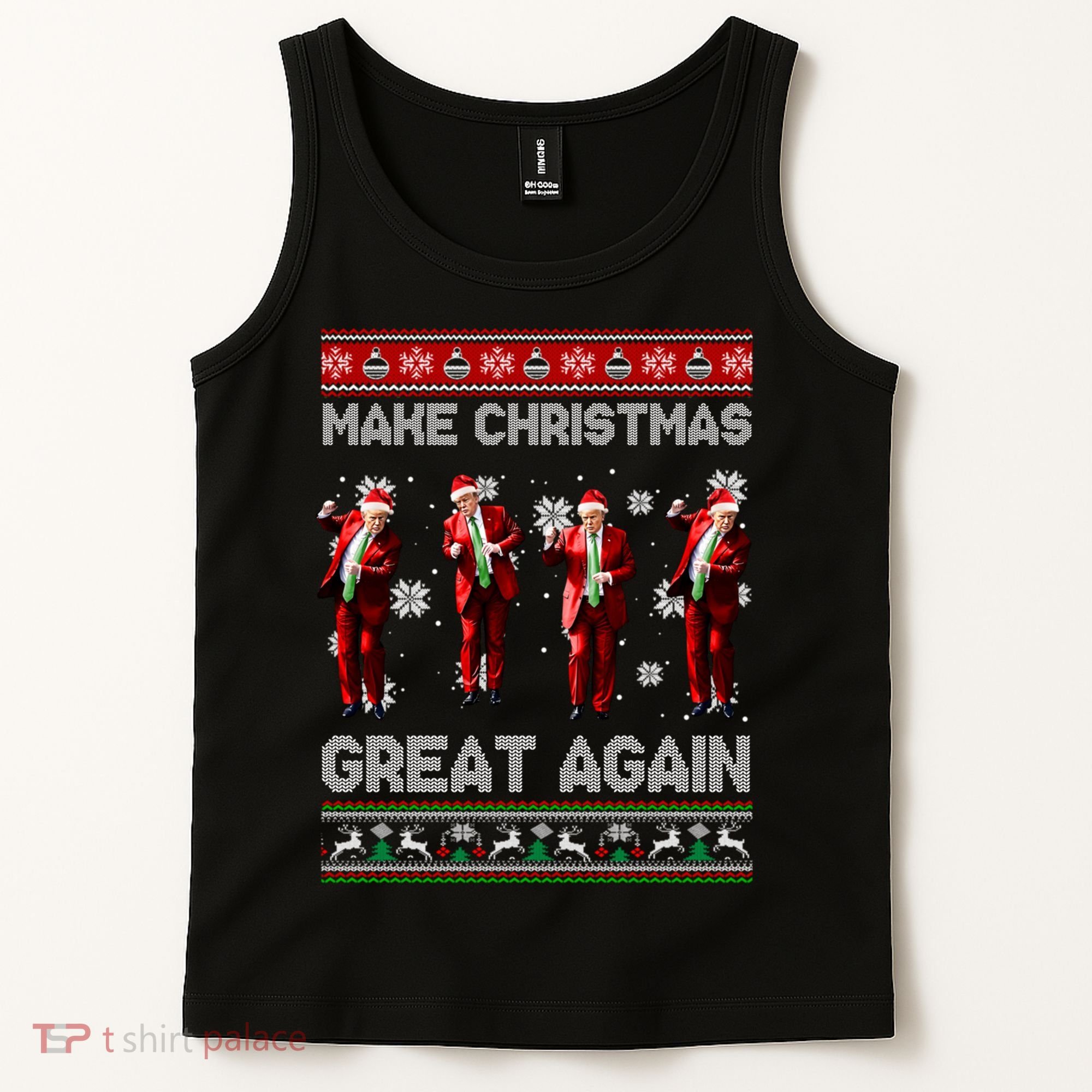 Funny Trump Make Christmas Great Again Ugly Christmas Sweater Xmas Tank Top