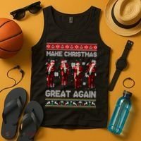 Funny Trump Make Christmas Great Again Ugly Christmas Sweater Xmas Tank Top thumb 4