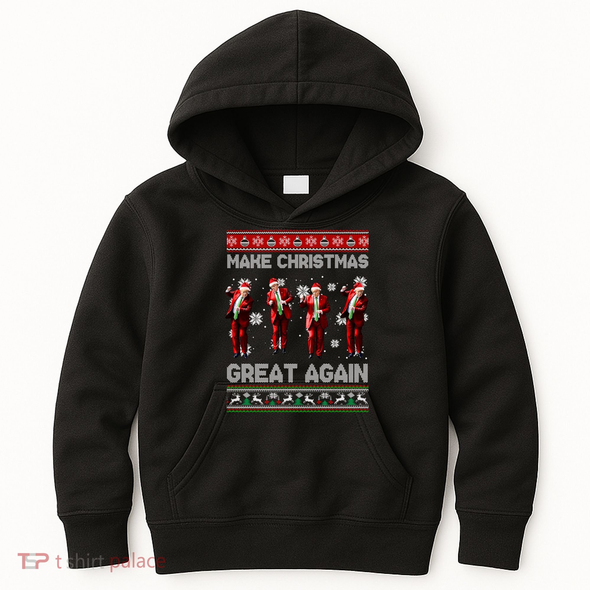 Funny Trump Make Christmas Great Again Ugly Christmas Sweater Xmas Kids Hoodie