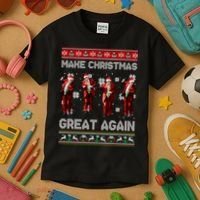 Funny Trump Make Christmas Great Again Ugly Christmas Sweater Xmas Kids T-Shirt thumb 3