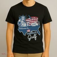 Funny Trump Mexico America Retro Welcome To AmericaS Gulf T-Shirt thumb 3