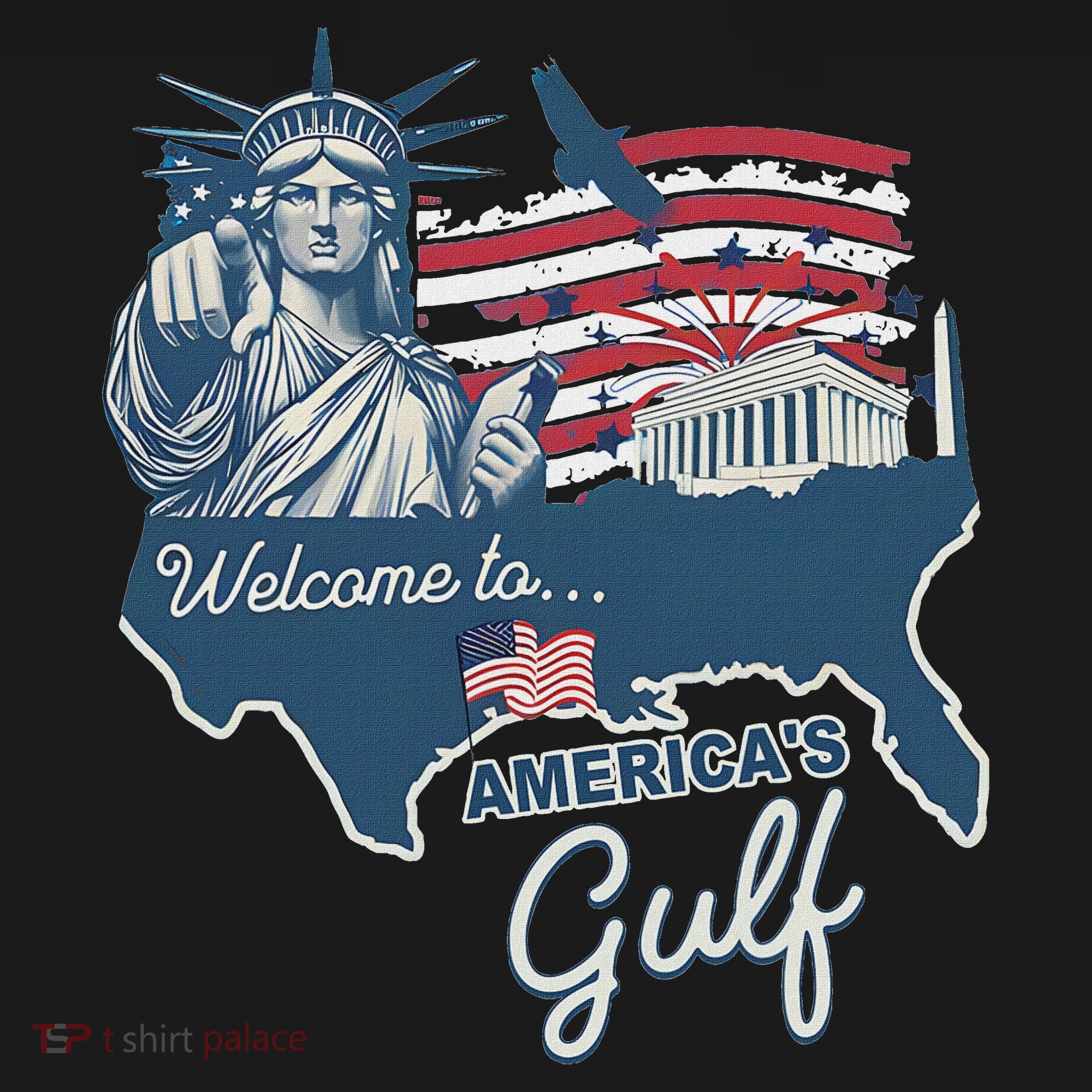 Funny Trump Mexico America Retro Welcome To AmericaS Gulf T-Shirt