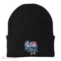 Funny Trump Mexico America Retro Welcome To AmericaS Gulf Beanie thumb 0