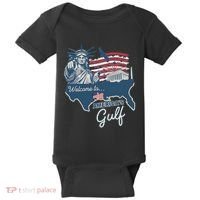 Funny Trump Mexico America Retro Welcome To AmericaS Gulf Baby Bodysuit thumb 0