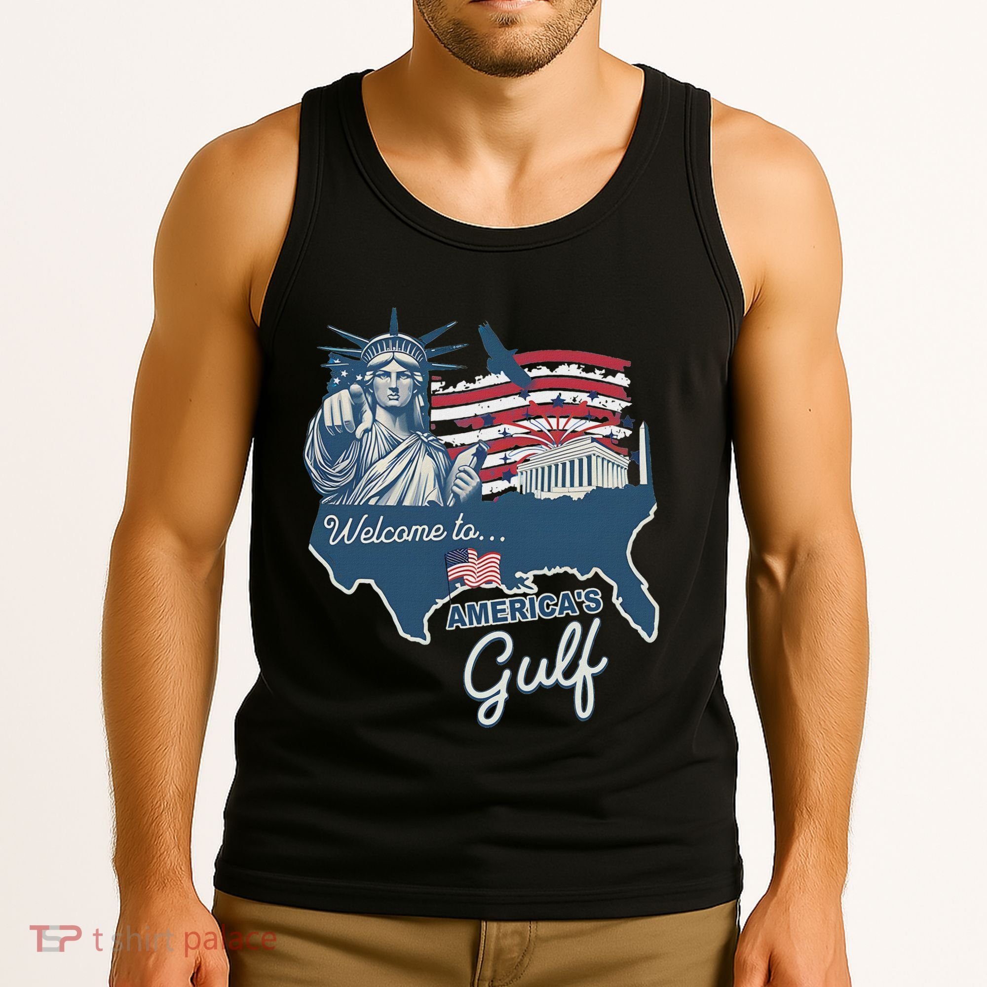Funny Trump Mexico America Retro Welcome To AmericaS Gulf Tank Top