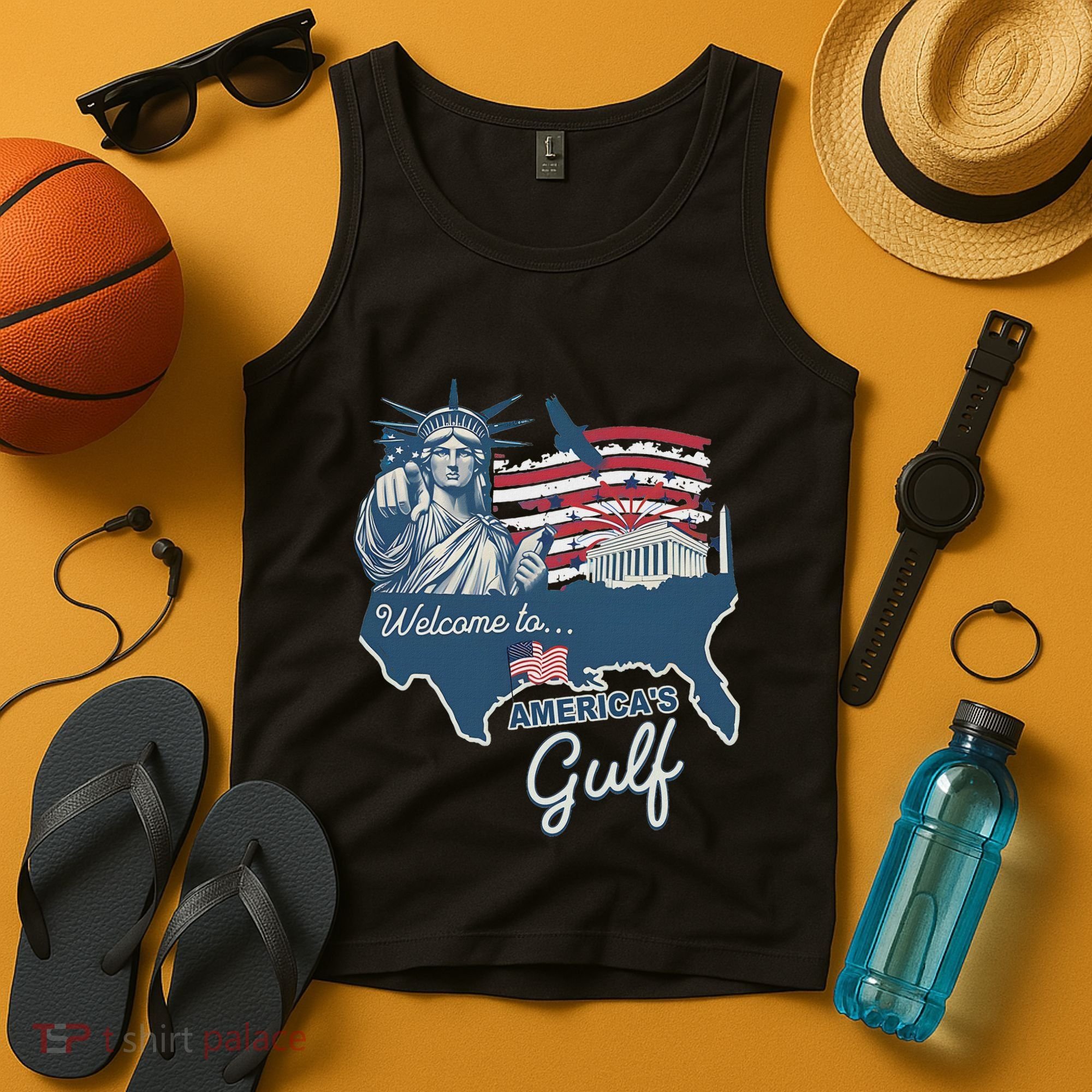 Funny Trump Mexico America Retro Welcome To AmericaS Gulf Tank Top