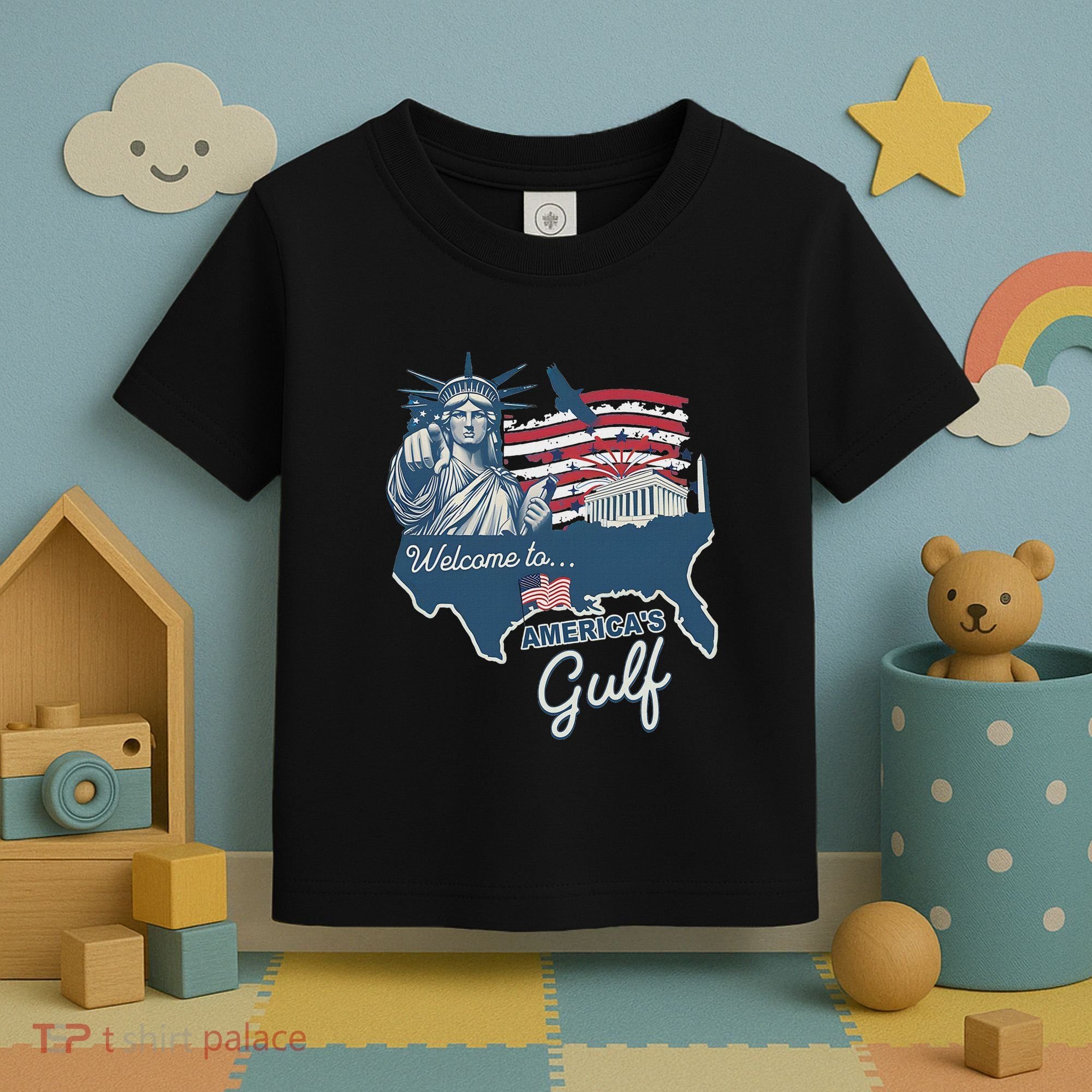Funny Trump Mexico America Retro Welcome To AmericaS Gulf Toddler T-Shirt