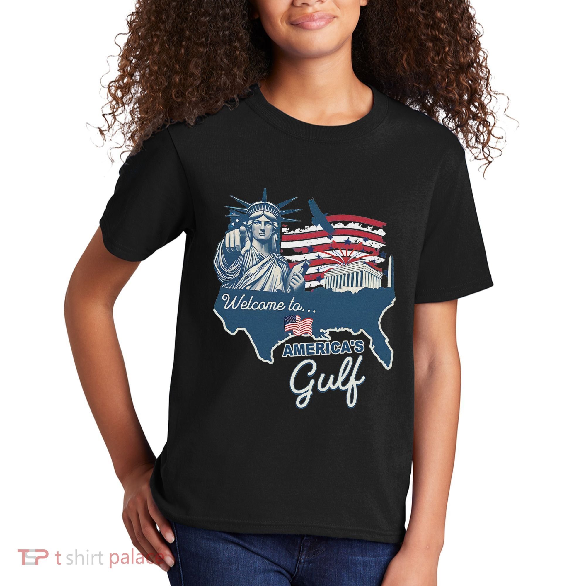 Funny Trump Mexico America Retro Welcome To AmericaS Gulf Kids T-Shirt