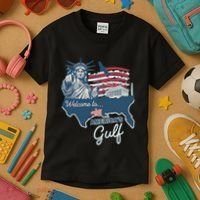 Funny Trump Mexico America Retro Welcome To AmericaS Gulf Kids T-Shirt thumb 3