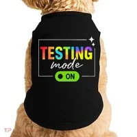 Funny Testing Mode On Motivational Test Day For Teacher Doggie Tank thumb 0