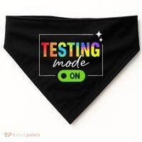 Funny Testing Mode On Motivational Test Day For Teacher USA-Made Doggie Bandana thumb 0