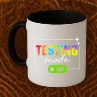Funny Testing Mode On Motivational Test Day For Teacher Coffee Mug thumb 2