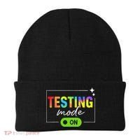 Funny Testing Mode On Motivational Test Day For Teacher Beanie thumb 0