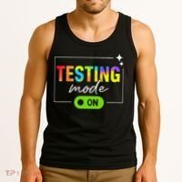 Funny Testing Mode On Motivational Test Day For Teacher Tank Top thumb 3