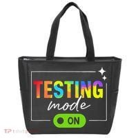 Funny Testing Mode On Motivational Test Day For Teacher Tote Bag thumb 0
