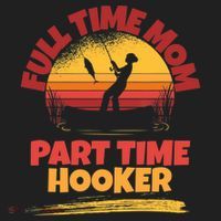 Full Time Mom Part Time Hooker Funny Fishing Beanie thumb 2