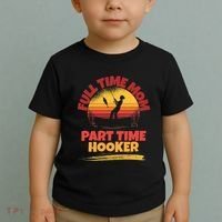 Full Time Mom Part Time Hooker Funny Fishing Toddler T-Shirt thumb 2