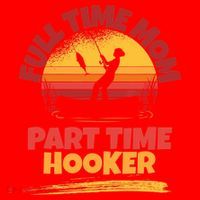Full Time Mom Part Time Hooker Funny Fishing Santa Hat thumb 1