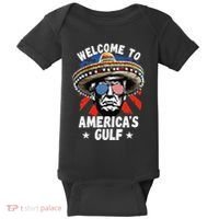 Funny Trump Mexico America Retro Welcome To AmericaS Gulf Baby Bodysuit thumb 0