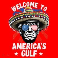 Funny Trump Mexico America Retro Welcome To AmericaS Gulf Santa Hat thumb 1