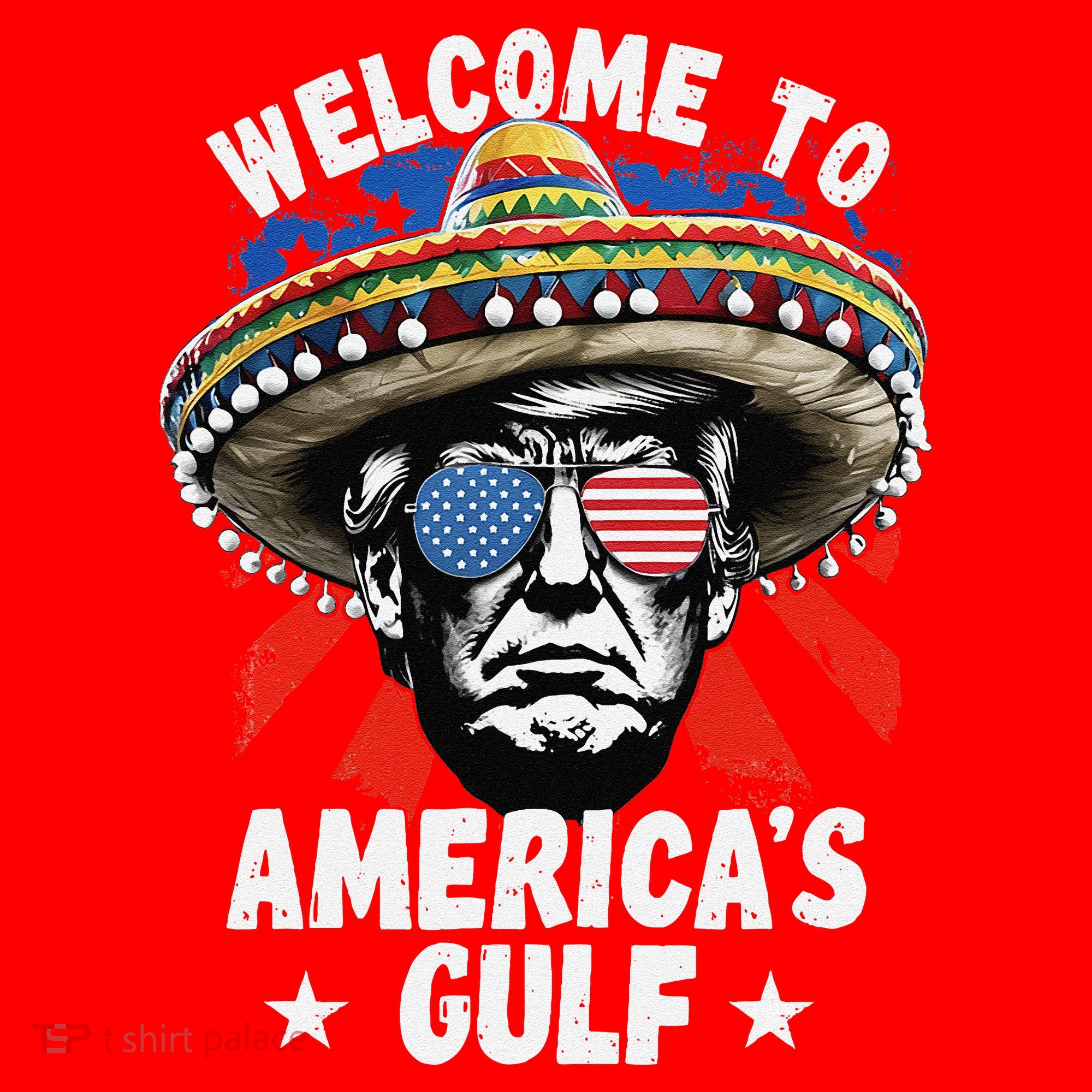 Funny Trump Mexico America Retro Welcome To AmericaS Gulf Santa Hat