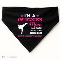 Funny Taekwondo Mom Gift Karate Martial Arts Gift USA-Made Doggie Bandana thumb 0