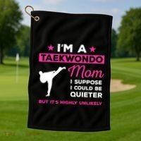 Funny Taekwondo Mom Gift Karate Martial Arts Gift Golf Towel thumb 1
