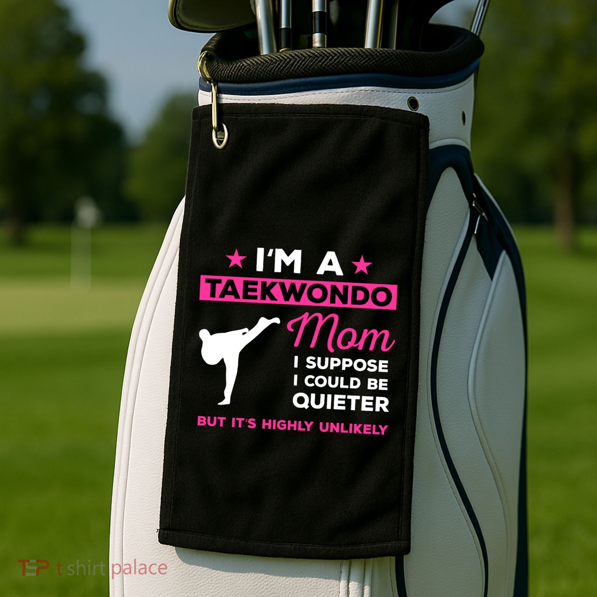 Funny Taekwondo Mom Gift Karate Martial Arts Gift Golf Towel