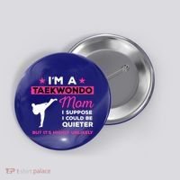 Funny Taekwondo Mom Gift Karate Martial Arts Gift Button thumb 0