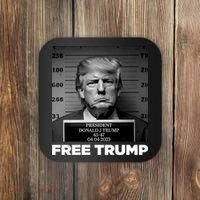Free Trump Mug Shot Trump Not Guilty MugShot Coaster thumb 0